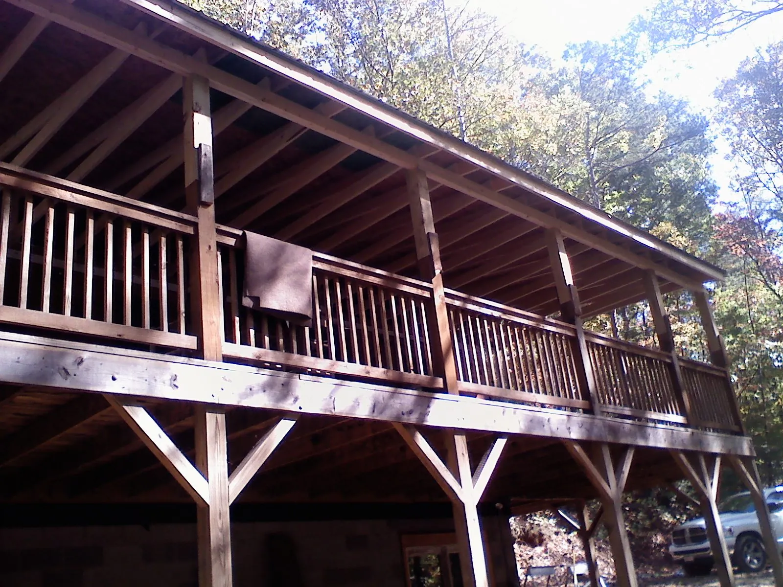 Timber framing under a new elevated porch and deck — Roof Leak Repair in Hoffman Estates by Roofing Brothers